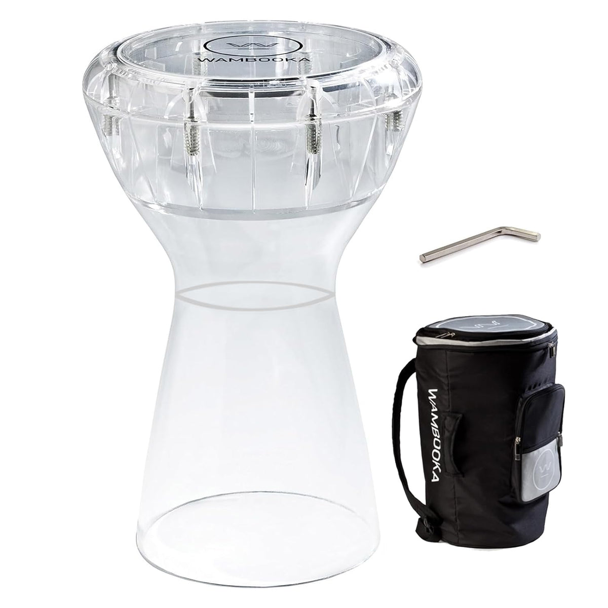 Wambooka Diamond Darbuka Drum with 8.75 inch Head, with Brass