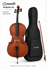 Granada Cello Andante-M Complete w/Bow & Case Full Size - Matt Finish