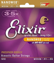 ELIXIR 16102 Aco Strings Nanoweb Phos Bronze 13-56