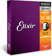 Elixir Strings 11077 Nanoweb 80/20 Acoustic Guitar Strings - .012-.056 Medium Light