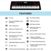 Casio CTX 8000IN Arranger Keyboard with 12V adapter