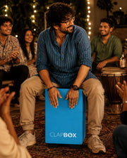Clapbox Adjustable Snare Cajon CB42 - Nirvana Blue, Birch Wood (H:50 W:30 L:30) - 3 Internal Snares
