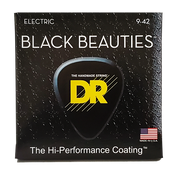 DR String BKE-9 Black Beauties Coated Electric Guitar Strings- Light 9-42