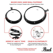 Pearl Compact Traveler 2-Piece Expansion Pack in a Machine Grey finish - PCTK-1014MG
