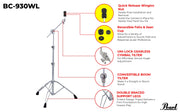 PEARL BC-930WL Boom Cymbal Stand w/WingLoc Quick Release