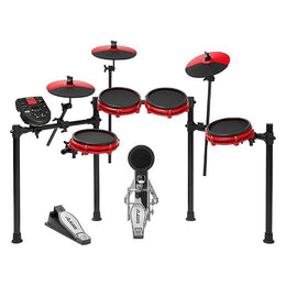 ALESIS NITRO MAX KIT Special Edition Eight Piece Electronic Drum Kit with Mesh Heads and Bluetooth Red edition