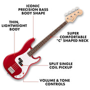 Fender Squier Debut Precision Bass Guitar LRL WPG