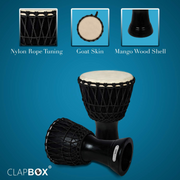 Clapbox Djembe - Mango Wood (8 Inch, Black)