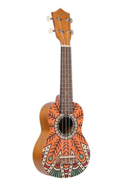 Bamboo U-23 Orange Concert Ukulele Mandala Series With Gig Bag (New Generation)
