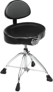 Mapex T875 Saddle Top Drum Throne With Backrest And Double Braced Quad Legs