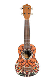 Bamboo U-23 Orange Concert Ukulele Mandala Series With Gig Bag (New Generation)