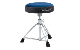 Pearl DrumThrone with Blue Cloth Seat Top - D-1500 BLST