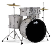 Pacific Drums Center Stage Complete kit, 5 Set, Diamond White Sparkle,(PDCE2215KTDW)