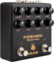 NUX Fireman Distortion Effect Pedal Dual Channel Brown Sound NDS-5