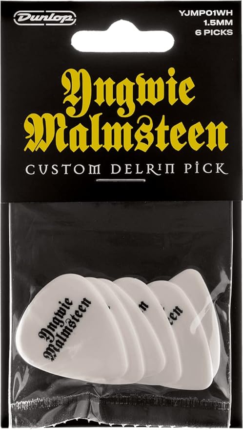 Plettri Dunlop Malmsteen Custom Delrin 1.5mm - Confezione Da 6 Pezzi, Per Chitarra, Design Personalizzato - Foto 6