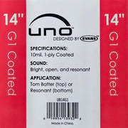 Evans Uno Genera UB14G1 G1 14-inch Drumhead Coated