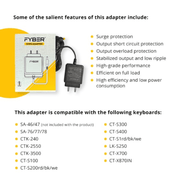 Casio Adapter 9.5v by FYBER for Casio Musical Keyboards - FYWS-951C