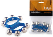 Stagg SWRB4 L/BL Set of two wrist bells - with four bells each, Blue (Pair)
