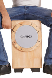 Clapbox Cajembe Cajon (4 instruments in 1) - Rubber wood (H:50 W:30 L:30) 3 Internal Snares, Natural
