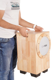 Clapbox Cajembe Cajon (4 instruments in 1) - Rubber wood (H:50 W:30 L:30) 3 Internal Snares, Natural