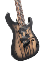 Cort KX507MS-NBB KX Series 7-String Multi-Scale Solid Body Electric Guitar, Pale Moon Ebony