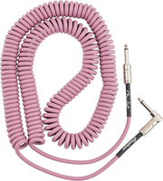 Fender Contour Coiled Instrument Cable, Stocking Stuffers, Guitar Accessories, Straight/Angle, 30 ft