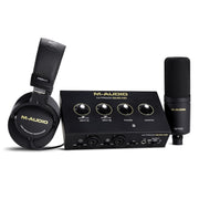 M-AUDIO M-Track Duo HD PACK Audio Interface, M100 Condenser Microphone and HDH41 Studio Monitoring Headphones for Recording, Producers, Content Creators and Podcasters