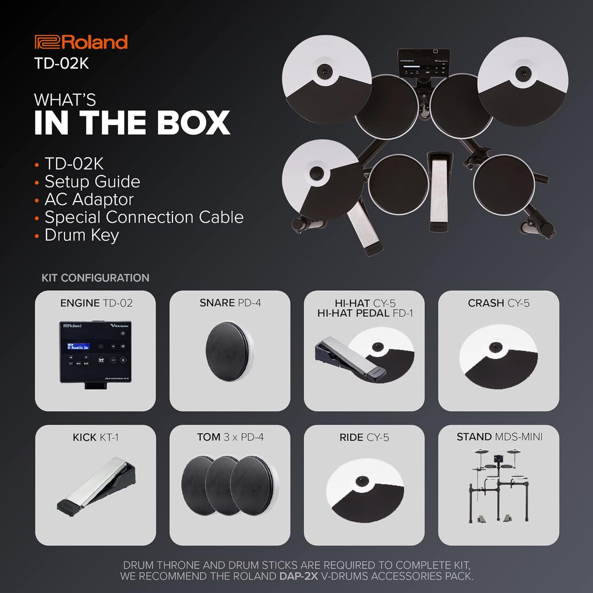Roland TD-02K Series V-Drums Electronic Drum Set Kits – ChennaiMusicals