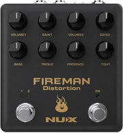 NUX Fireman Distortion Effect Pedal Dual Channel Brown Sound NDS-5