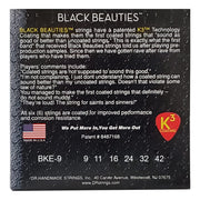 DR String BKE-9 Black Beauties Coated Electric Guitar Strings- Light 9-42