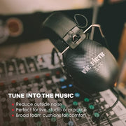 VIC FIRTH SIH3 Stereo Isolation Headphones V3, BLACK