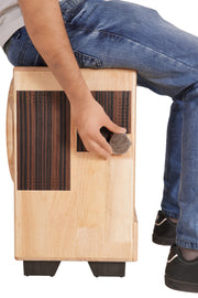 Clapbox Cajembe Cajon (4 instruments in 1) - Rubber wood (H:50 W:30 L:30) 3 Internal Snares, Natural
