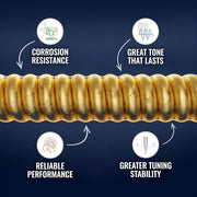 Elixir Polyweb Coating 80/20 Bronze Acoustic Guitar 6-String Set, Extra Light 11000 (10|47) , Light 11050 (12|53))