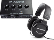 M-AUDIO M-Track Duo HD PACK Audio Interface, M100 Condenser Microphone and HDH41 Studio Monitoring Headphones for Recording, Producers, Content Creators and Podcasters