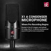 SE ELECTRONICS X1 A Professional Large-Diaphragm Condenser Microphone for Recording Vocals & All Instruments