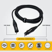 SXFG016 Speaker Gold Series XLR Cable Male to Female with Cable Tie - 5M (Black)