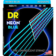 DR NEON Blue Coated Phosphor Bronze Acoustic Guitar String Set - 11-50 Custom Light NBA-11