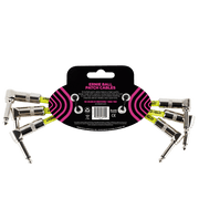 Ernieball Classic Patch Cable Angle/Angle 6in - 3 Pack