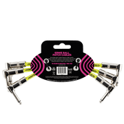 Ernieball Classic Patch Cable Angle/Angle 6in - 3 Pack