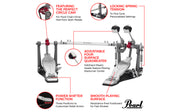 Pearl P1032R Eliminator Red Double Bass Drum Pedal