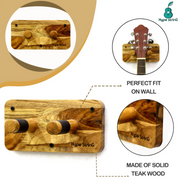 Hype String Guitar Wall Hanger Solid Wood Hanger With Pick Holder