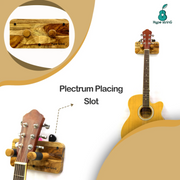 Hype String Guitar Wall Hanger Solid Wood Hanger With Pick Holder