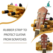Hype String Guitar Wall Hanger Solid Wood Hanger With Pick Holder