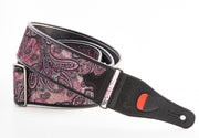 RIGHTON Electric Guitar Strap T Paisley Velvet Burgundy