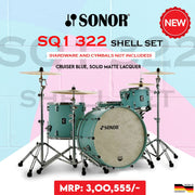 Sonor SQ1 322 Birch 4 Piece  Drum Kit Shell Set  Cruzer Blue Made In Germany