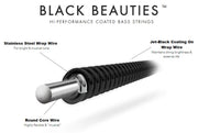DR Strings BKB6-30 Bass Guitar Strings, Black Beauties, 6-String Medium - Set