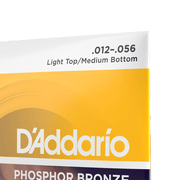 D ADDARIO 12-56 Light Top/Medium Bottom Acoustic Guitar Strings EJ19