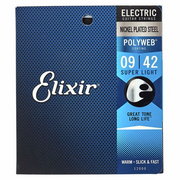 Elixir Nickel Plated Steel , Polyweb Electric Guitar String Set Super Light (09|42) 12000
