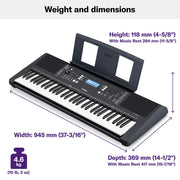 Yamaha PSR-E373 Portable Keyboard With 61 Keys