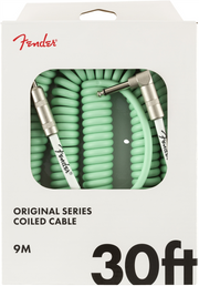 FENDER Original Series, 30FT Coil Instrument Cables (Fiesta Red , Daphne Blue , Surf Green)